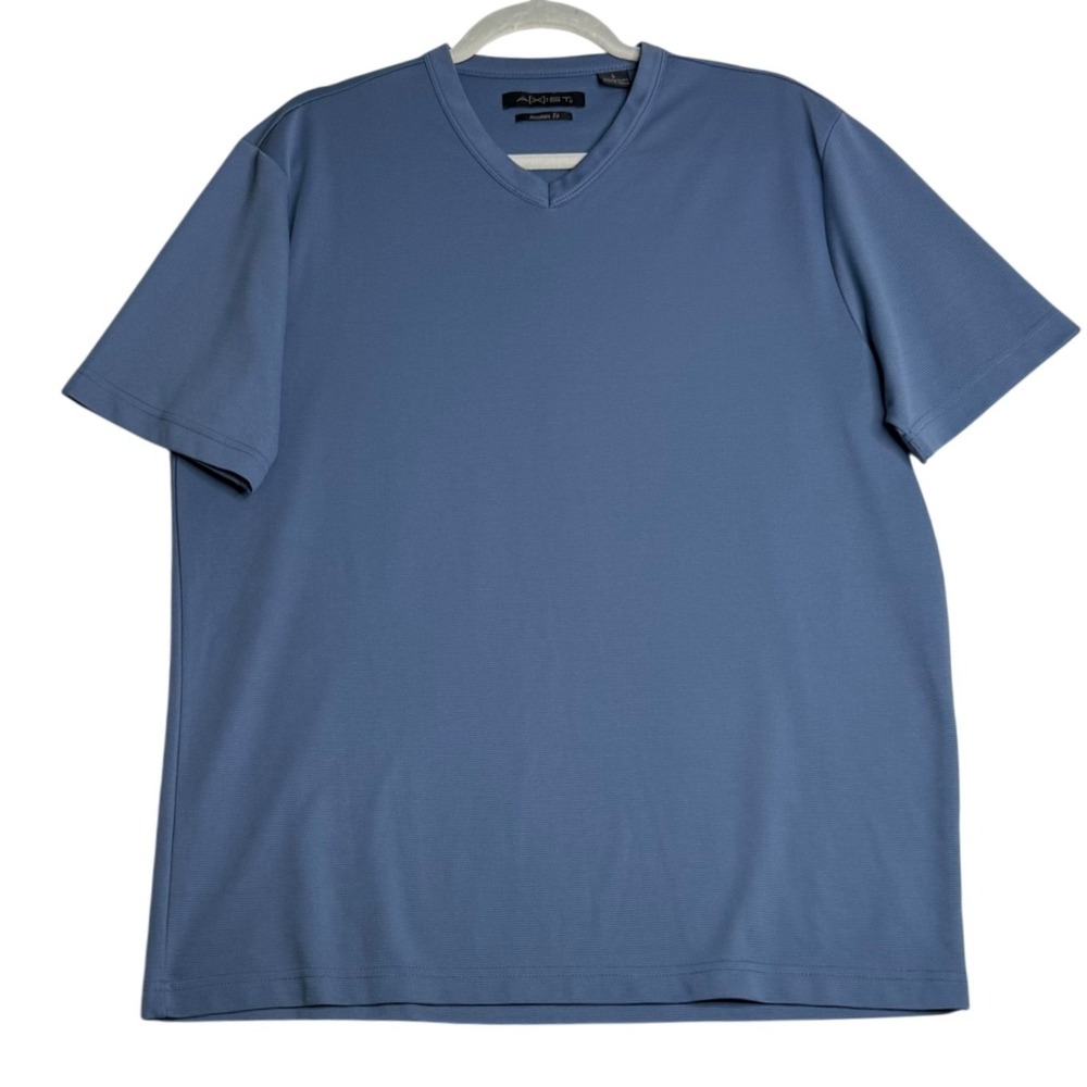 Axist Modern Fit V-Neck Short Sleeve Tee Blue Mens‎ Large